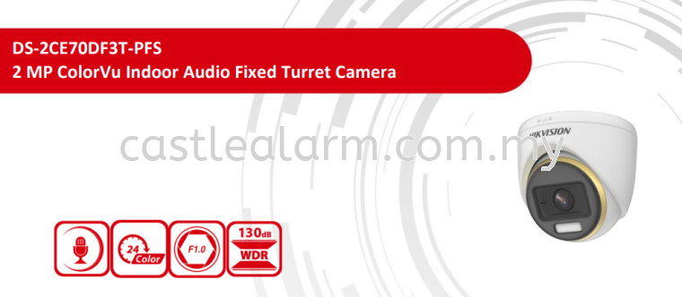 2MP Fixed Turret Camera HIK Vision Analogue HD CCTV System