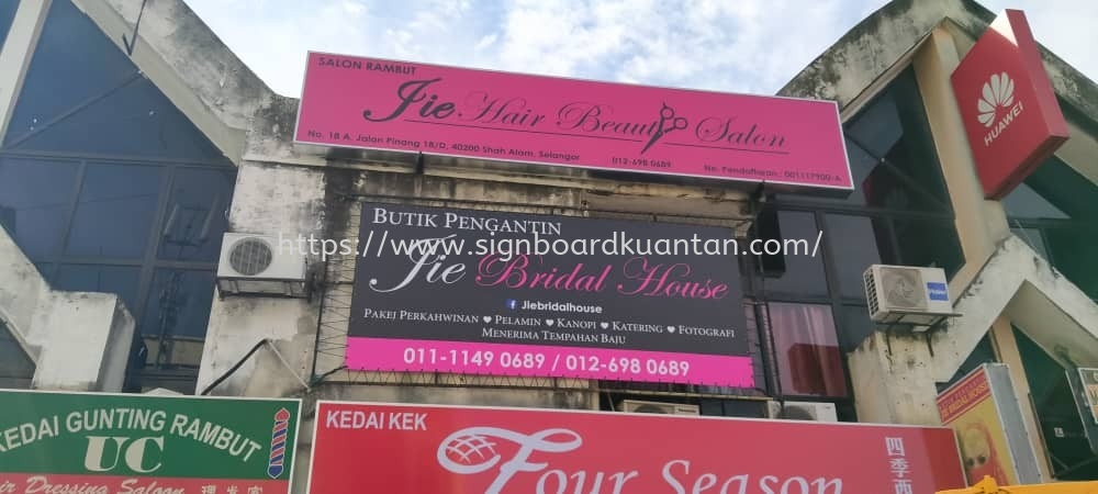 JIE BRIDAL HOUSE / JIE HAIR BEAUTY SALON METAL G.I SIGNAGE / ZIGZAG BILLBOARD AT KUANTAN 