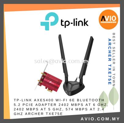 TP-LINK Tplink Archer AXE5400 Wireless Wifi Tri Band 2.4GHz 5GHz 6GHz Bluetooth PCIe Adapter 2 Antenna Archer TXE75E
