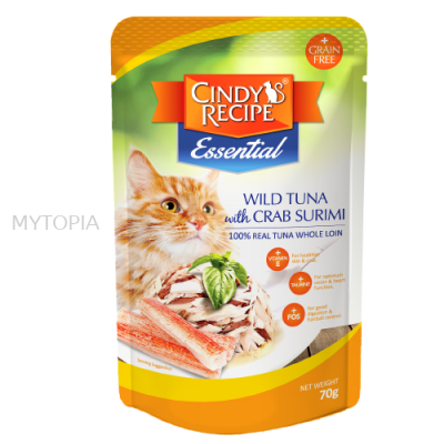 CINDYS ESSENTIAL POUCH TUNA WITH CRAB SURIMI 70G