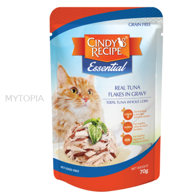 CINDYS ESSENTIAL POUCH TUNA FLAKES IN GRAVY 70G