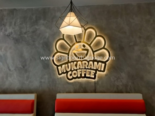 Mukaram Coffee - 3D LED Stainless Steel Mirror Backlit Signage - Ampang