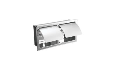 Commercial Series-Double Semi Recessed Toilet Roll Holder (Horizontal) With Cover