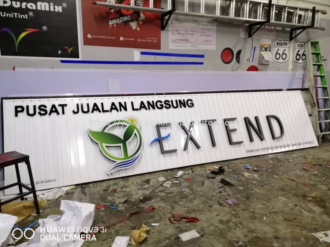 EXTEND PUSAT JUALAN LANGSUNG ALUMINIUM PANEL 3DLED SIGNAGE AT KUANTAN JALAN GAMBUT