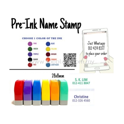 Pre-Ink Name Stamp