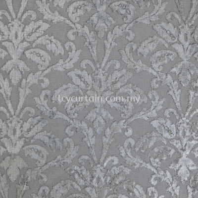 Ritz Glitz Hilton 03 Sterling Velvet Damask Drapery