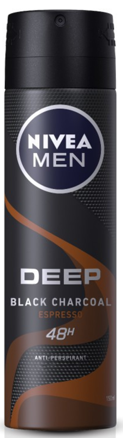 Nivea Body Spray Men Deep Black Charcoal Espresso 150ml