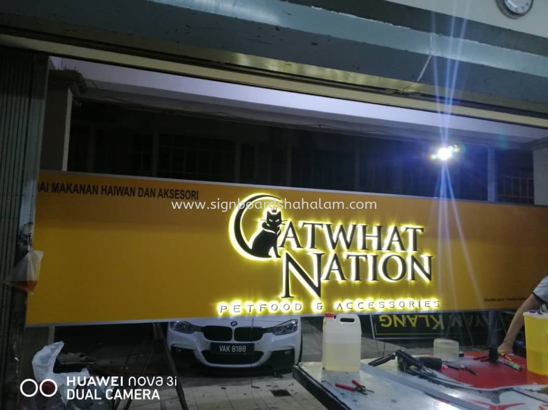 CATWHAT NATION 3D BOXUP LED BACKLIT SIGNBOARD 