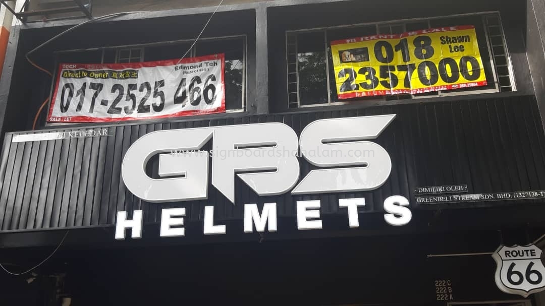 GBS HELMENTS ALUMINIUM PANEL BASE WITH 3D LED FRONTLIT SIGNBOARD 