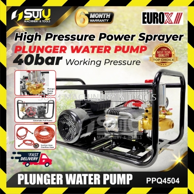 EUROX PPQ4504 / PPQ4504S 40Bar Plunger Water Pump with Motor Set (Full Frame)