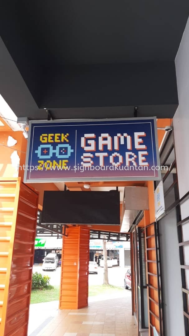 GEEK ZONE GAME STORE DOUBLE SIDE METAL G.I SIGNAGE AT KUANTAN AIR PUTIH 