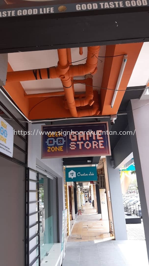 GEEK ZONE GAME STORE DOUBLE SIDE METAL G.I SIGNAGE AT KUANTAN AIR PUTIH 