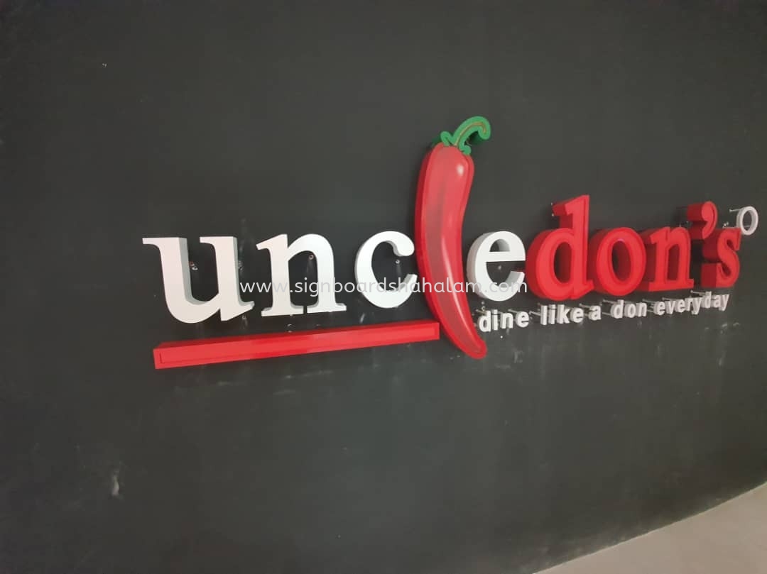 UNCLEDON'S INDOOR 3D SIGNAGE WITH LED FRONTLIT AT KUALA LUMPUR 