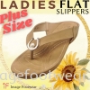 PlusSize Women Flat Slipper- PS-833-8 TAN Colour Plus Size Shoes