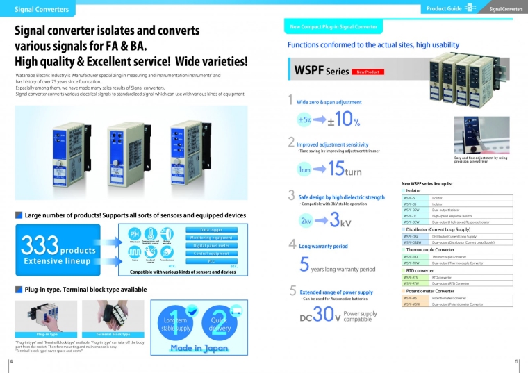 WATANABE Product List for Signal converters