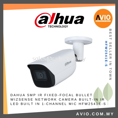 Dahua 5MP 5 Megapixel IP67 Outdoor IP Network Bullet WizSense CCTV Camera MIC MicroSD Slot 30m IR 3.6mm POE HFW2541E-S