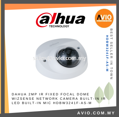 Dahua 2MP 2 Megapixel IP67 Outdoor Turret Dome WizSense Network CCTV Camera Mic MicroSD 30m IR 3.6mm POE HDBW3241F-AS-M