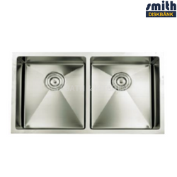 Smith Stainless Steel Double Bowl Sink SUM874523 Handmade Sink Sink Kitchen