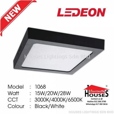 1068 15W 20W 28W BK-SQ LED - DL CW WW