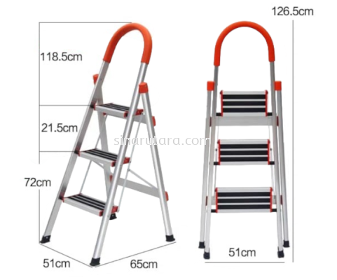 HL-JY10243 ALUMINIUM HOUSEHOLD STEP LADDER 3 STEP