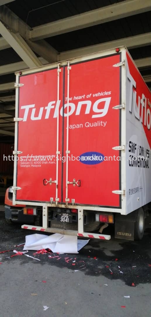 TUFLONG KEDAI BATERI TRUCK LORRY & VAN STICKER PRINTING AT KUANTAN 