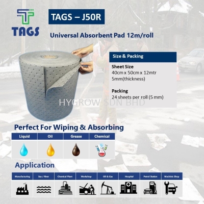 TAGS-J50R Universal Absorbent Pad (24Sheets / roll)