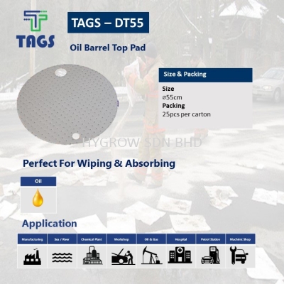 TAGS-DT55 Oil Barrel Top Pad (25 Sheets/Ctn)