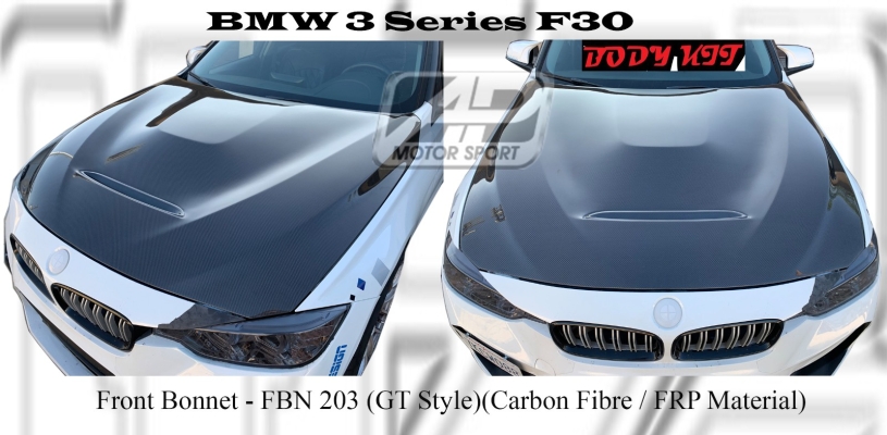 BMW 3 Series F30 Front Bonnet (GT Style) (Carbon Fibre / FRP Material) 