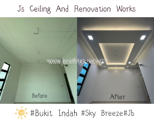 Special Cornice Ceiling Design #Bukit Indah #Sky Breeze #Jb #included wiring&Led Downlight #MasterBedRoom