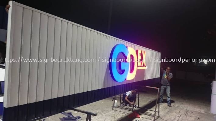 gdex aluminium trism base with 3d led frontlit lettering signage signboard 