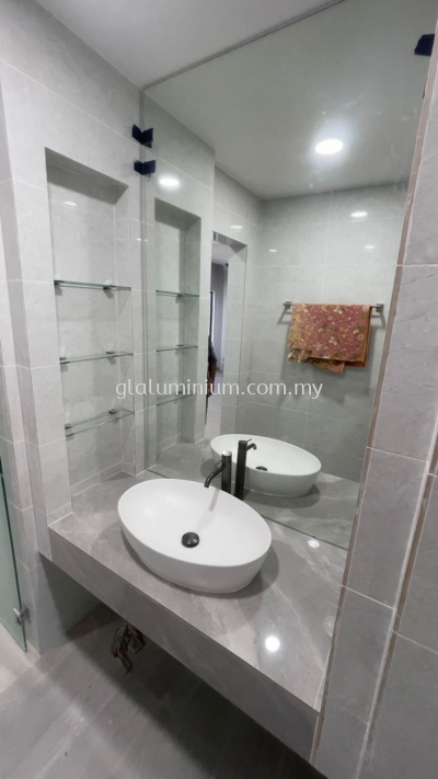 5mm frameless clear mirror @Jalan Saudamai 2/2,Taman Tun Hussein Onn, Cheras 