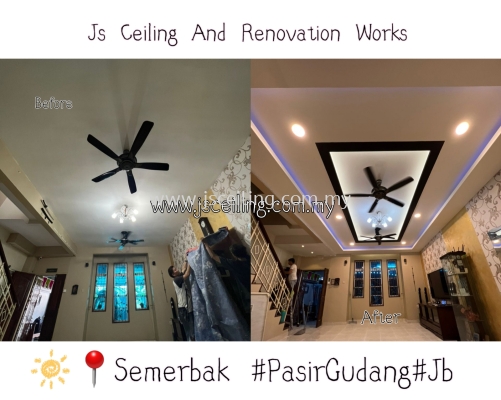 Specialist Cornice Ceiling Design #Semerbak PasirGudang #Jb #Include Wiring &Led Downlight #welcome to inquiry about us Tq 