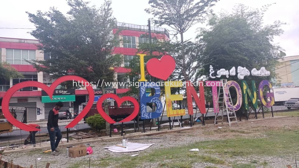 I LOVE BENTONG OUTDOOR 3D ALUMINIUM CONCEAL FRONTLIT LETTERING AND LOGO AT BENTONG PAHANG 