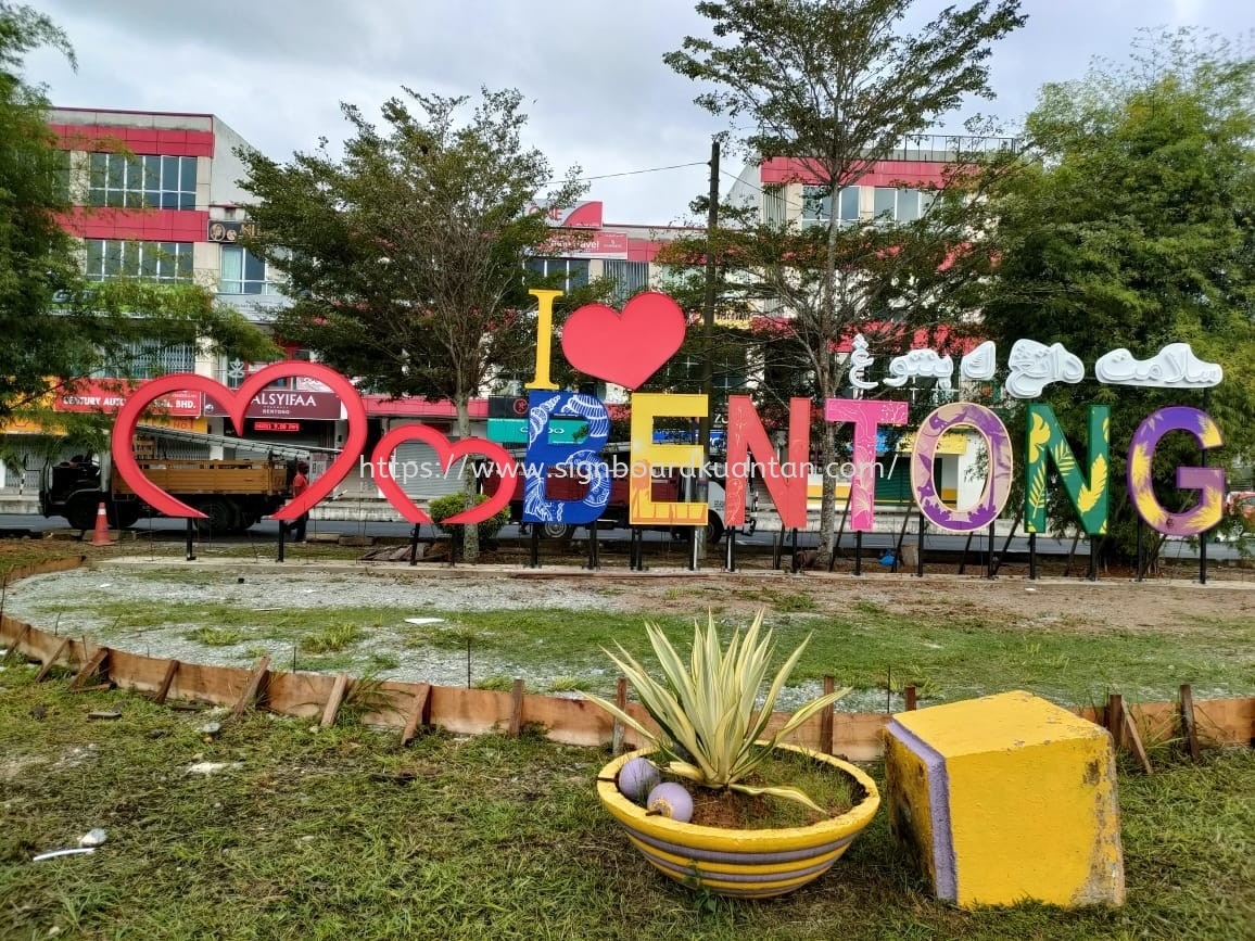 I LOVE BENTONG OUTDOOR 3D ALUMINIUM CONCEAL FRONTLIT LETTERING AND LOGO AT BENTONG PAHANG 