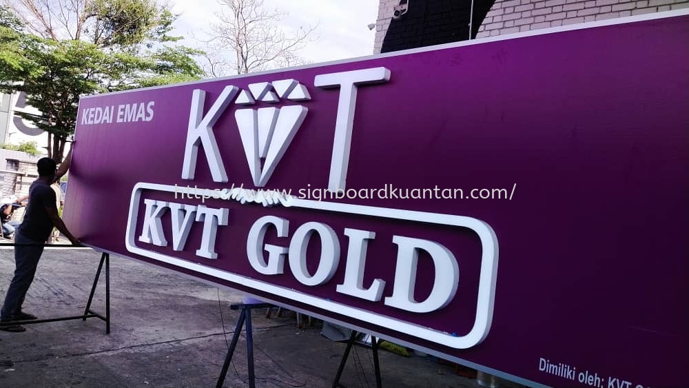 KVT GOLD & DIAMONDS OUTDOOR 3D LED FRONTLIT SIGNAGE AI GAMBANG PAHANG 