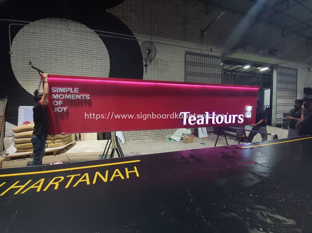 TEAHOURS CAFE OUTDOOR 3D LED FRONTLIT SIGNAGE AT GAMBANG PAHANG 