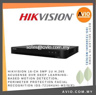 Hikvision 16CH 16 Channel 5MP 5 Megapixel 8MP Lite 1U H.265 AcuSense Analog CCTV DVR Recorder 2 HDD iDS-7216HUHI-M2/S(E)