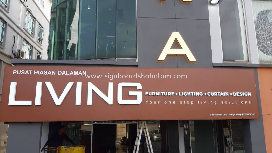 PUSAT HIASAN DALAMAN LIVING OUTDOOR 3D LED FRONTLIT SIGNAGE AT KUALA LUMPUR 