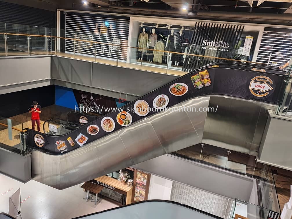 SRK NOODLE HOUSE  INDOOR SHOPPING MALL ESCALATOR INKJET PRINTING STICKER AT KUANTAN SEMAMBU 