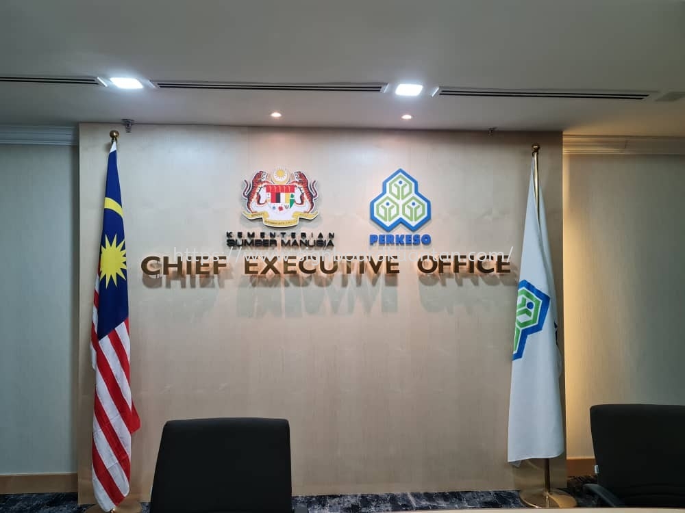 CHIEF EXECUTIVE OFFIVE INDOOR 3D LED BACKLIT LETTERING & 3D LETTERING SIGNAGE AT KUANTAN SEMAMBU