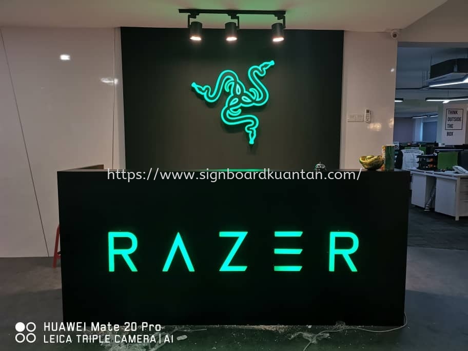 RAZER GAMING INDOOR 3D LED BOXUP LETTERING & LOGO SIGNAGE AT KUANTAN SEMAMBU 