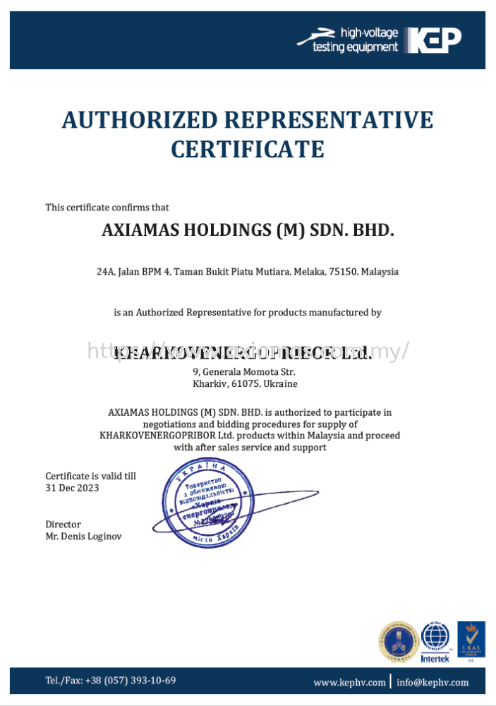 AUTHORIZED REPRESENTATIVE