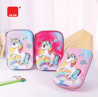 Large Capacity Pencil Box 3D Unicorn Pencil Case for Kids Pencil Pouch