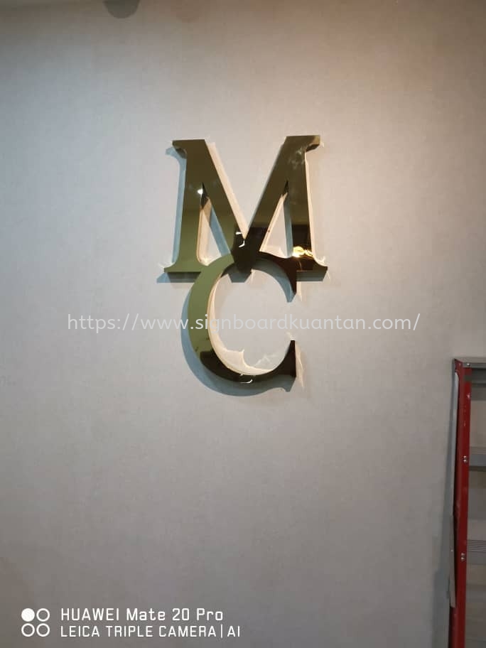 MC INDOOR STAINLESS STEEL 3D BOX UP LETTERING SIGNAGE AT KUANTAN SEMAMBU 