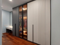 Modern White & Grey Dry Wardrobe Design - Interior Design Ideas-Renovation-Residential-Johor Bahru