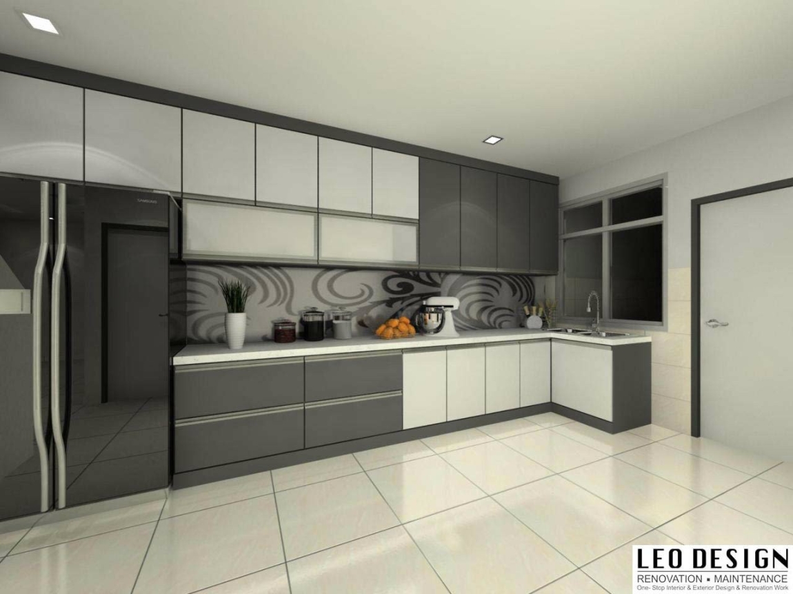 Solid Surface Top Kitchen Cabinet 3D Design By Skudai Contractor Solid Surface Table Top Kitchen Cabinet 3D Design 3D Design Drawing