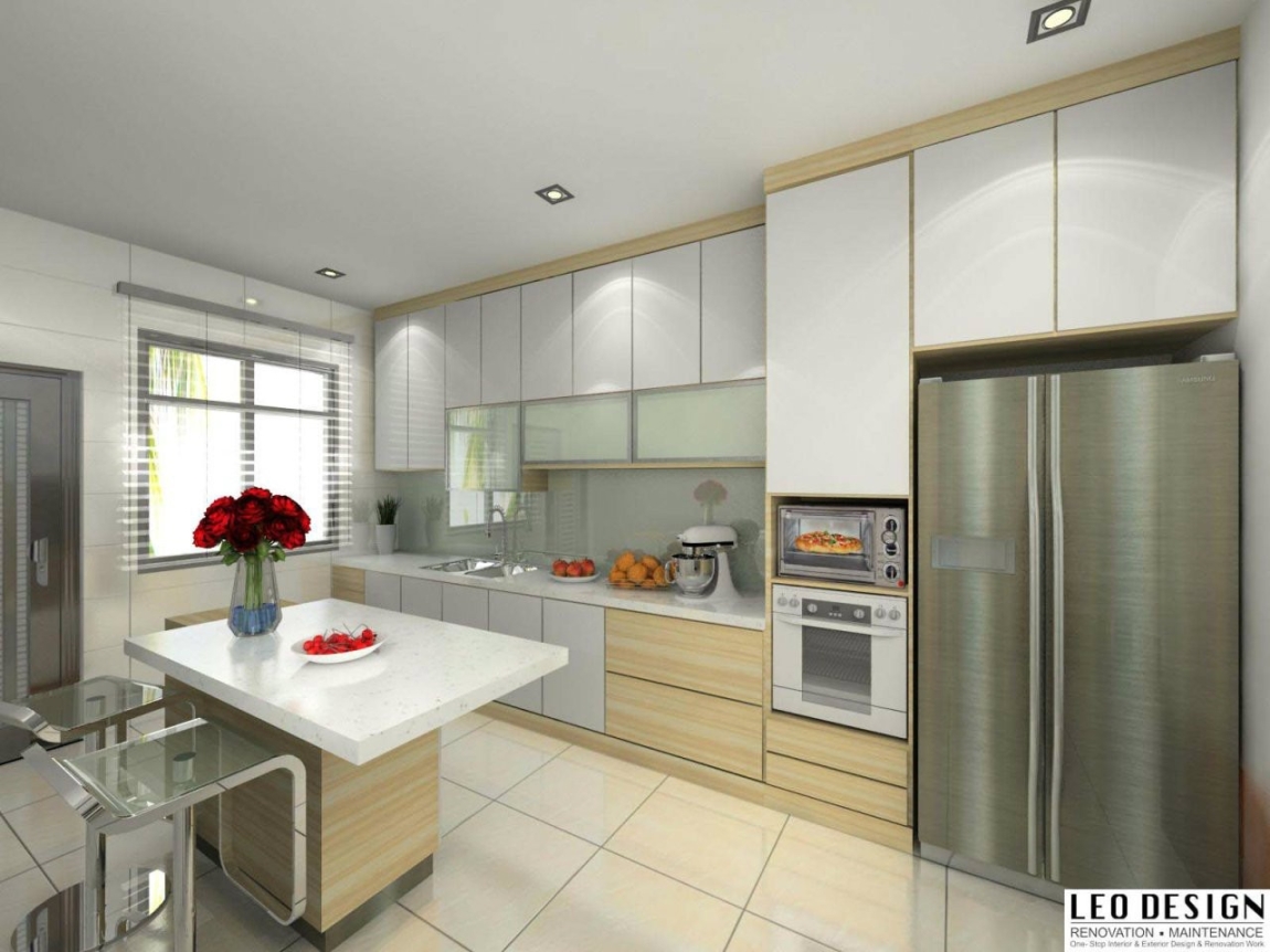 Reka Bentuk 3D Kabinet Dapur Solid Surface Oleh Kontraktor Skudai Meja Top Solid Surface Rekaan 3D Kabinet Dapur Reka Bentuk 3D