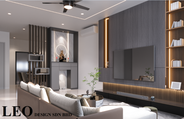 Living Room 3D Design By Skudai Contractor