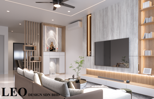 Living Room 3D Design By Skudai Contractor