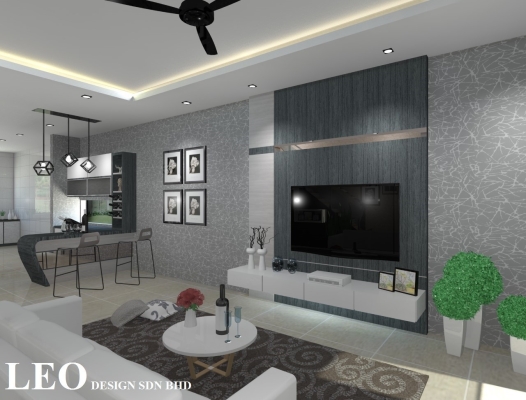 Living Room 3D Design By Skudai Contractor